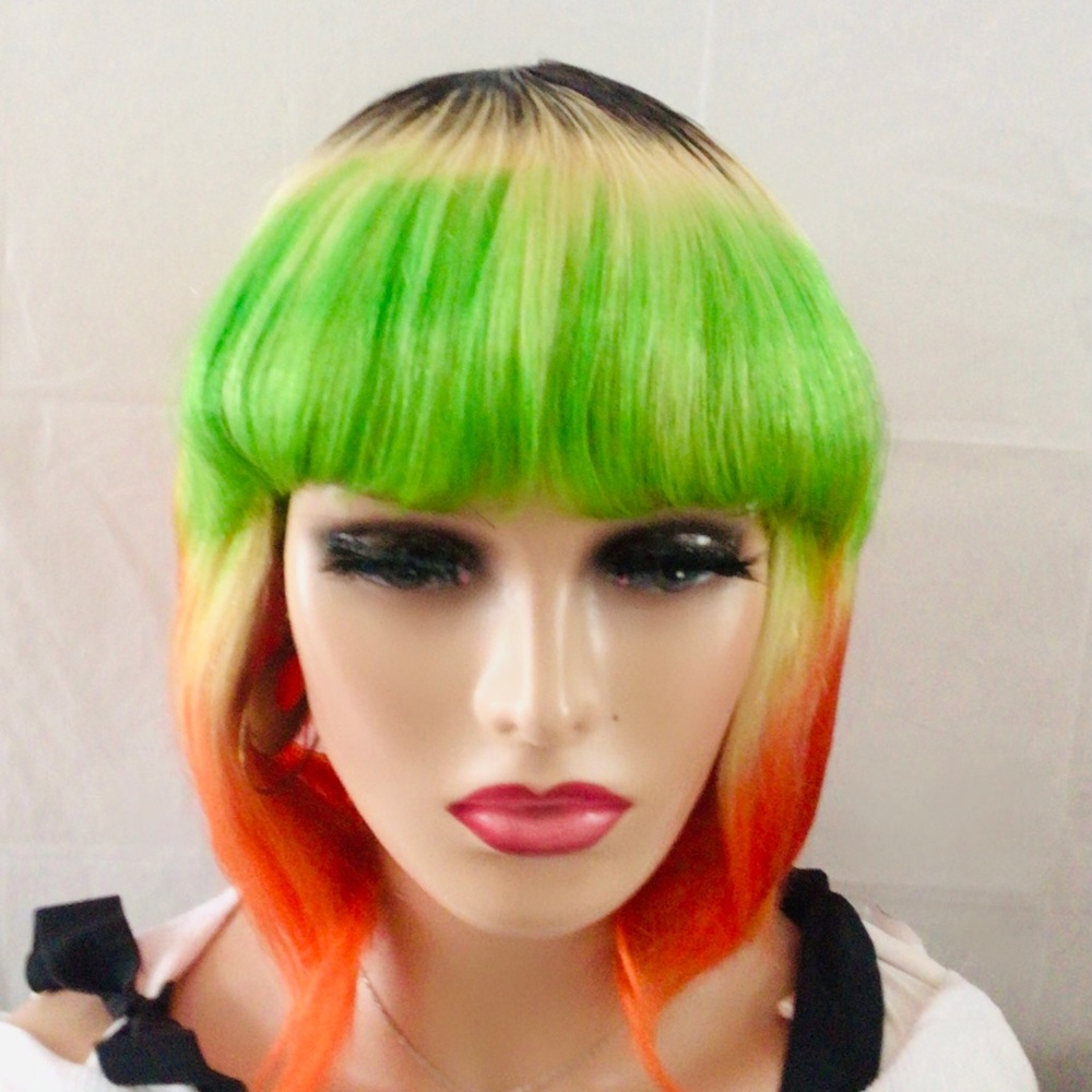 Multiple Messy Yannick Color Straight Short Bob 150% Density Human Wig